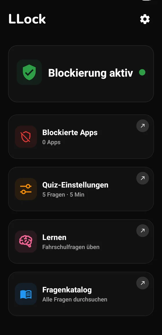 Dashboard mit Blocker-Status